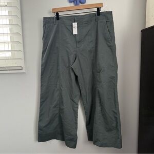 Loft 16 NEW Wide Leg Ankle High Waist Pants Seafoam Cotton Casual Spring